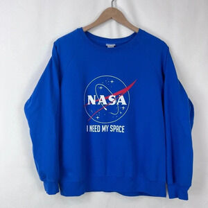NASA "I Need My Space" Blue Sweatshirt Size L